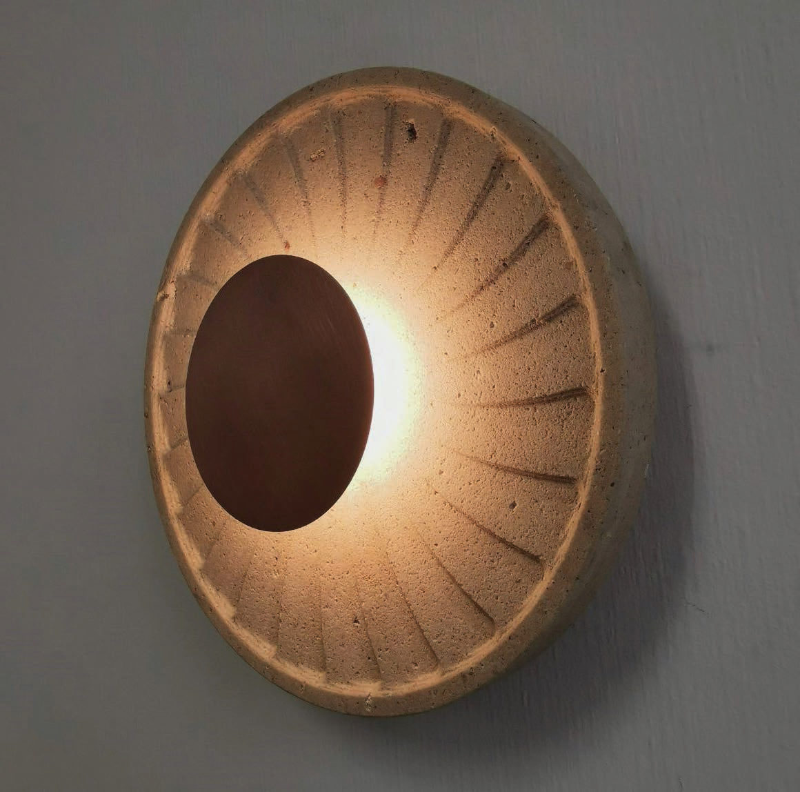 Brass sunburst wall light