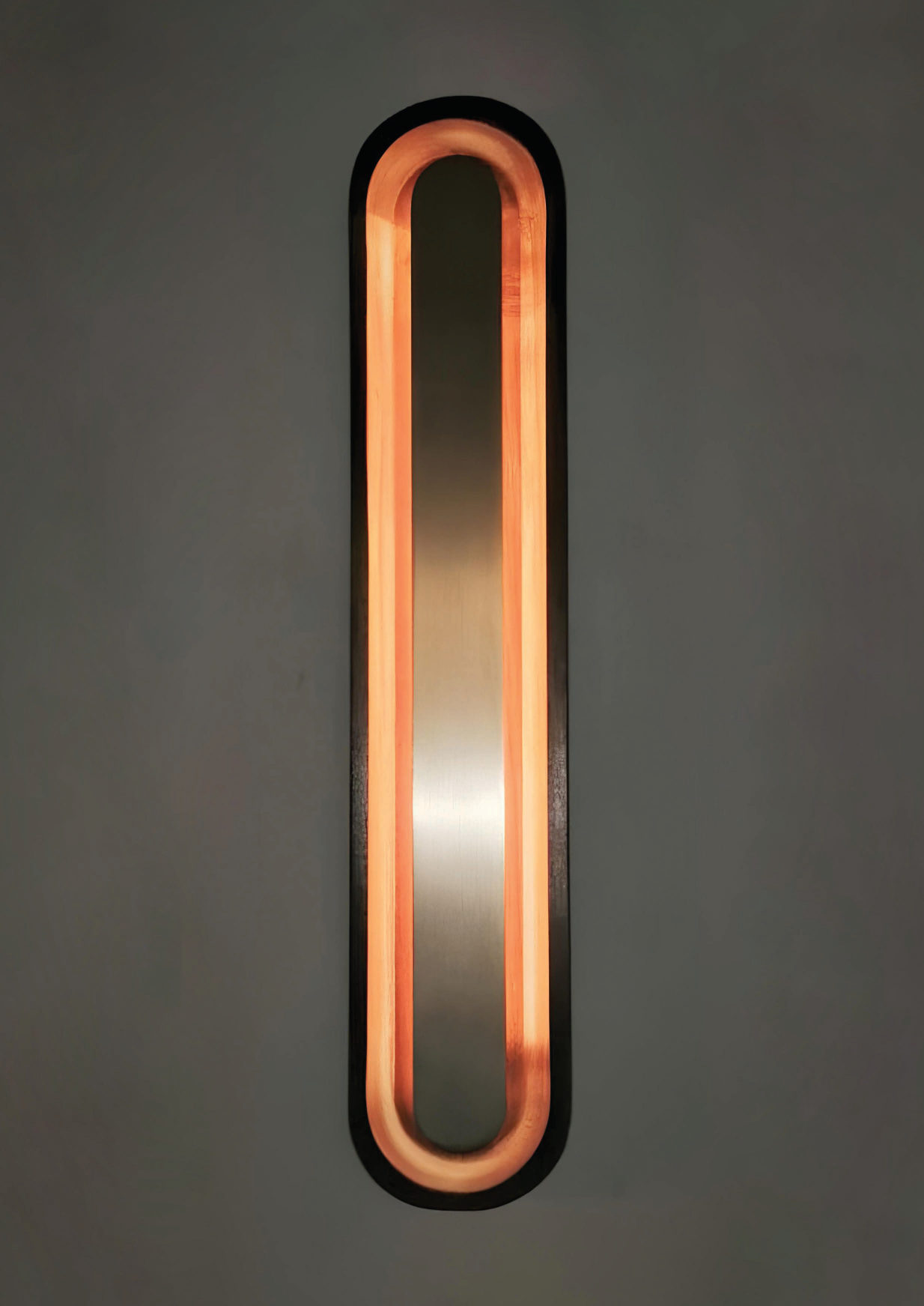 Copper oval wall light