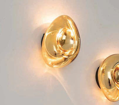 Gold leaf wall sconce
